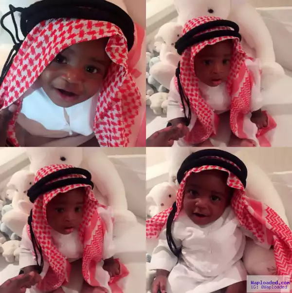 So Cute!! Tiwa Savage Dresses Her Son On Turban In New Photos